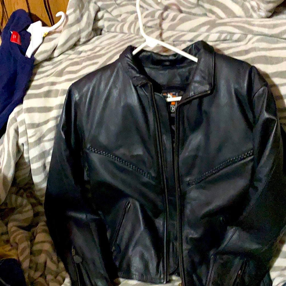 Classic hand tooled genuine leather jacket